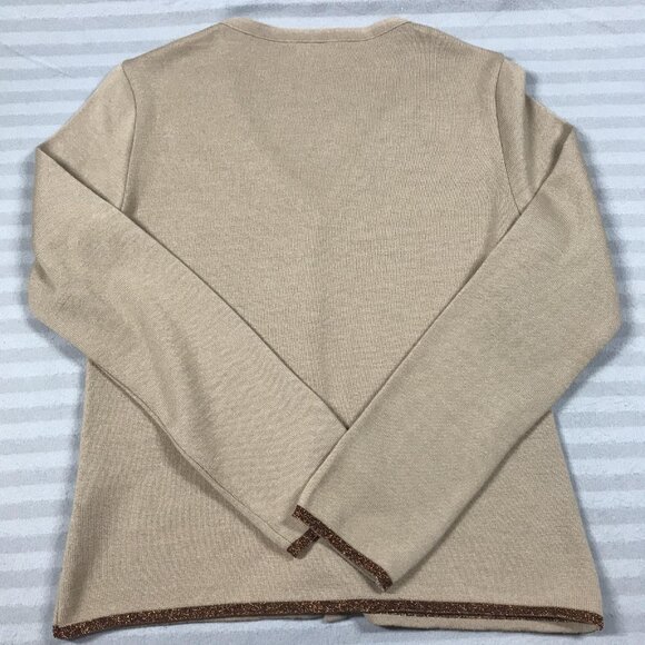 Iceberg Ice Jeans Cardigan Sweater Womens Small Beige Logo Monogram Made Italy - Picture 3 of 11